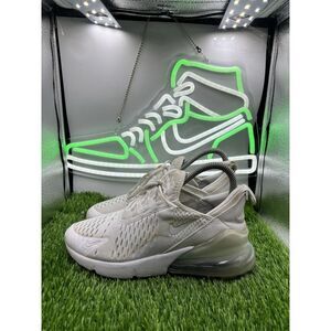 Nike Air Max 270 Womens 5.5 White Metallic Silver Running Shoes 943345-103‎